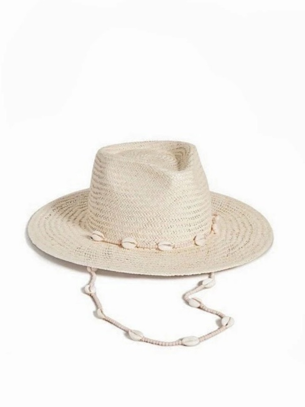 Lack of Color Seashells Fedora Straw Hat Tan & Cream Large
